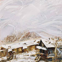 Виктория Романова. Игра в снежки. Из цикла «Нечто». 1996. Холст, масло. 74 x 76