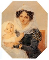 П. Соколов. Портрет княгини М. Н. Волконской  с сыном Николаем. 1826