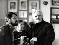 С художниками Валентином Степановым (слева) и Евгением Короленко. 1970-е