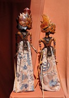 Куклы деревянные объемные ваянг голек Рама и Сита.  Из коллекции Т. Тришкиной