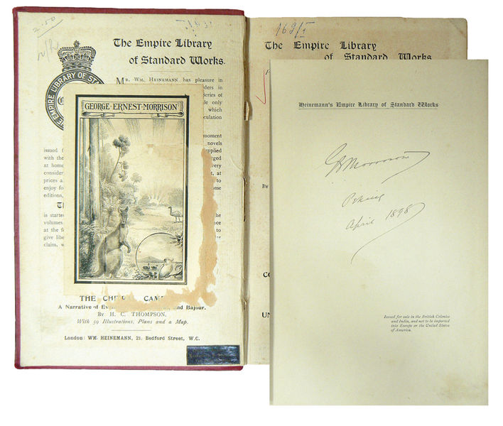 Экслибрис и автограф Дж. Э. Моррисона на книге М. Нордау