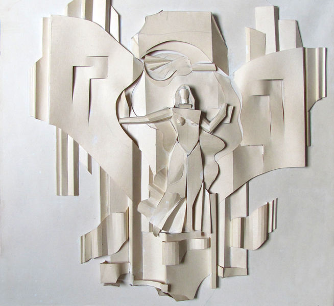 Эскиз мозаичного панно «Наука». 1979  70 х 50 см, бумагопластика