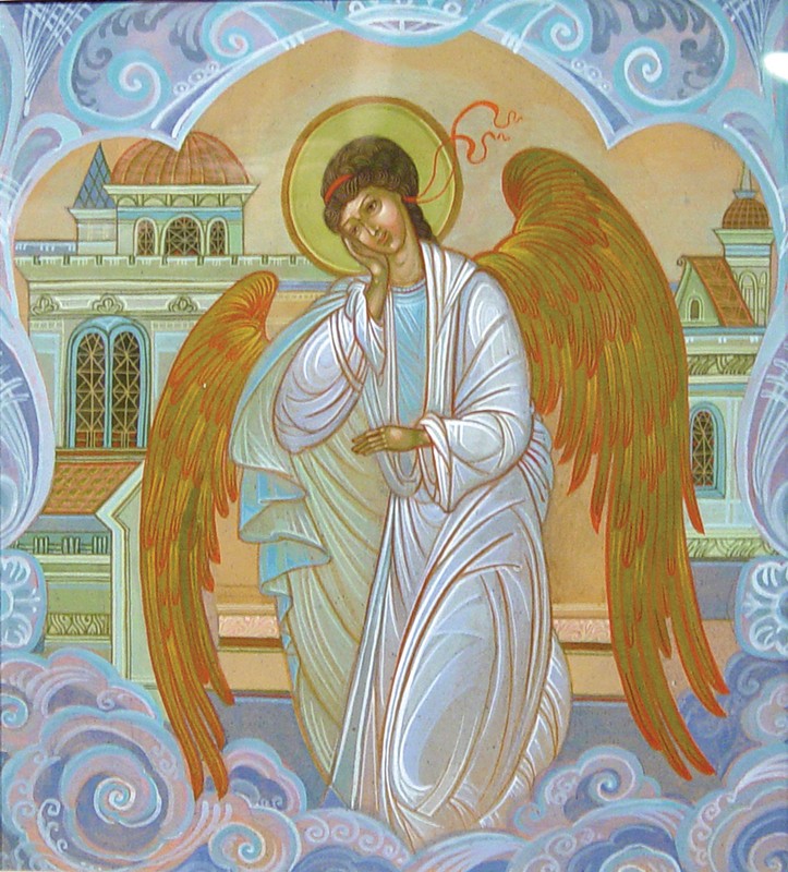 «Ангел в белом». Эскиз фрески. Яичная темпера. 2004. Частная коллекция