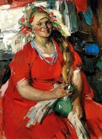 Абрам Архипов. Девушка с кувшином. 1927. Холст, масло