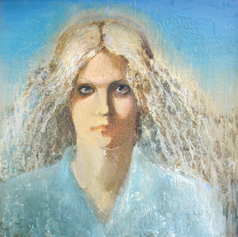 Девушка в голубом. Холст, масло. 1984. 51 х 50. Картинная галерея  им. А.М. Федотова